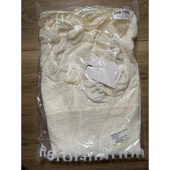 NWT! Reformation Nora Knit Dress in Ivory Size Large - Picture 2 of 6